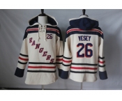 Men's New York Rangers #26 Joe Kocur Cream Sawyer Hooded Sweatshirt Stitched NHL Jersey