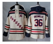 Men's New York Rangers #36 Mats Zuccarello Cream Sawyer Hooded Sweatshirt Stitched NHL Jersey