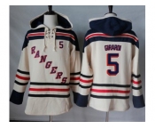 Men's New York Rangers #5 Dan Girardi Cream Sawyer Hooded Sweatshirt Stitched NHL Jersey