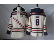 Men's New York Rangers #8 Kevin Klein Cream Sawyer Hooded Sweatshirt Stitched NHL Jersey