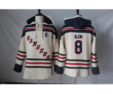 Men's New York Rangers #8 Kevin Klein Cream Sawyer Hooded Sweatshirt Stitched NHL Jersey