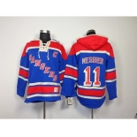 nhl jerseys new york rangers #11 messier blue[pullover hooded sweatshirt patch C]