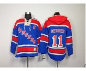 nhl jerseys new york rangers #11 messier blue[pullover hooded sweatshirt patch C]