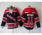 nhl jerseys new york rangers #11 messier dk.blue-red[pullover hooded sweatshirt patch C]