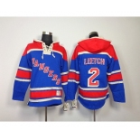 nhl jerseys new york rangers #2 leetch blue[pullover hooded sweatshirt]