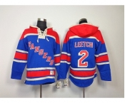 nhl jerseys new york rangers #2 leetch blue[pullover hooded sweatshirt]