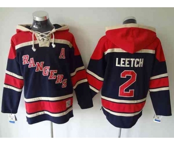 nhl jerseys new york rangers #2 leetch dk.blue-red[pullover hooded sweatshirt][patch A]