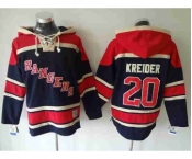 nhl jerseys new york rangers #20 kreider dk.blue-red[pullover hooded sweatshirt]