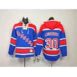 nhl jerseys new york rangers #30 lundqvist blue[pullover hooded sweatshirt]