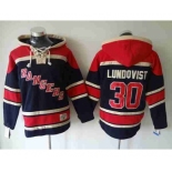 nhl jerseys new york rangers #30 lundqvist dk.blue-red[pullover hooded sweatshirt]