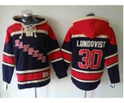 nhl jerseys new york rangers #30 lundqvist dk.blue-red[pullover hooded sweatshirt]