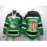 nhl jerseys new york rangers #30 lundqvist green[pullover hooded sweatshirt]