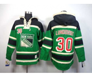 nhl jerseys new york rangers #30 lundqvist green[pullover hooded sweatshirt]