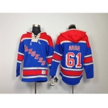 nhl jerseys new york rangers #61 nash blue[pullover hooded sweatshirt]