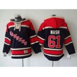 nhl jerseys new york rangers #61 nash dk.blue-red[pullover hooded sweatshirt]