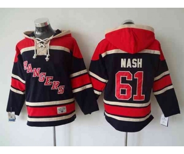 nhl jerseys new york rangers #61 nash dk.blue-red[pullover hooded sweatshirt]