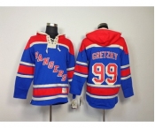 nhl jerseys new york rangers #99 gretzky blue[pullover hooded sweatshirt]