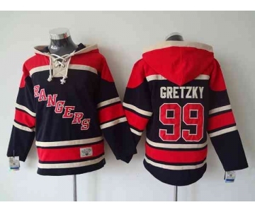 nhl jerseys new york rangers #99 gretzky dk.blue-red[pullover hooded sweatshirt]