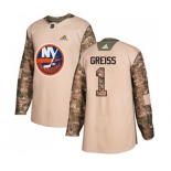 Adidas New York Islanders #1 Thomas Greiss Authentic Camo Veterans Day Practice NHL Jersey