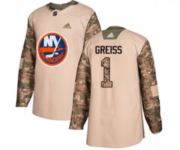 Adidas New York Islanders #1 Thomas Greiss Authentic Camo Veterans Day Practice NHL Jersey