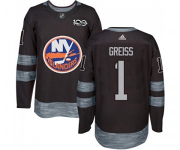 Adidas New York Islanders #1 Thomas Greiss Premier Black 1917-2017 100th Anniversary NHL Jersey