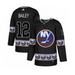 Adidas New York Islanders #12 Josh Bailey Authentic Black Team Logo Fashion NHL Jersey