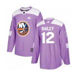 Adidas New York Islanders #12 Josh Bailey Authentic Purple Fights Cancer Practice NHL Jersey