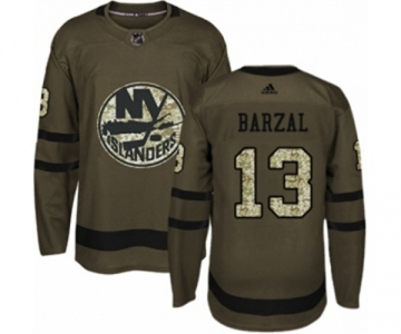 Adidas New York Islanders #13 Mathew Barzal Authentic Green Salute to Service NHL Jersey