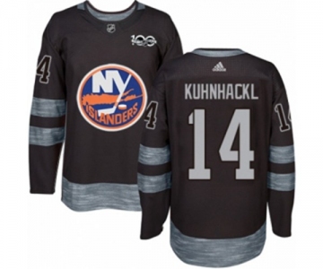 Adidas New York Islanders #14 Tom Kuhnhackl Authentic Black 1917-2017 100th Anniversary NHL Jersey