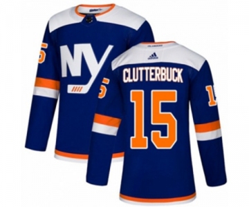 Adidas New York Islanders #15 Cal Clutterbuck Authentic Blue Alternate NHL Jersey