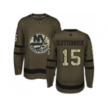 Adidas New York Islanders #15 Cal Clutterbuck Green Salute to Service Stitched NHL Jersey