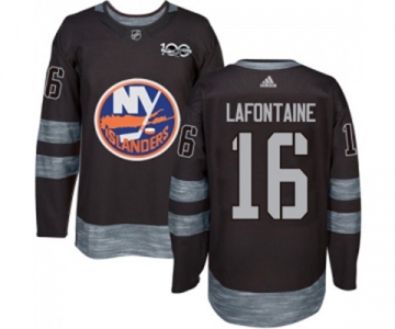 Adidas New York Islanders #16 Pat LaFontaine Premier Black 1917-2017 100th Anniversary NHL Jersey