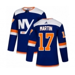 Adidas New York Islanders #17 Matt Martin Authentic Blue Alternate NHL Jersey