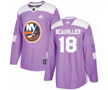 Adidas New York Islanders #18 Anthony Beauvillier Authentic Purple Fights Cancer Practice NHL Jersey