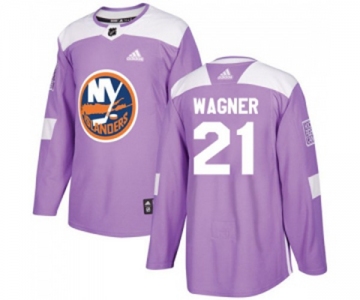 Adidas New York Islanders #21 Chris Wagner Authentic Purple Fights Cancer Practice NHL Jersey