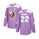 Adidas New York Islanders #22 Mike Bossy Authentic Purple Fights Cancer Practice NHL Jersey