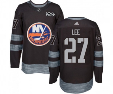 Adidas New York Islanders #27 Anders Lee Authentic Black 1917-2017 100th Anniversary NHL Jersey