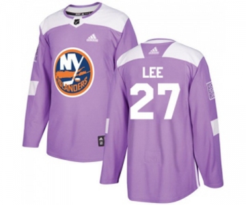 Adidas New York Islanders #27 Anders Lee Authentic Purple Fights Cancer Practice NHL Jersey