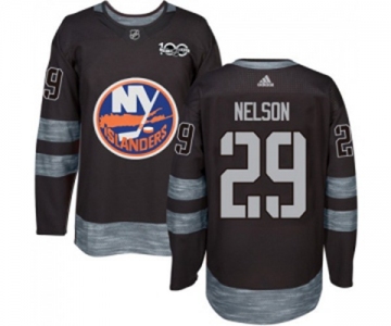 Adidas New York Islanders #29 Brock Nelson Authentic Black 1917-2017 100th Anniversary NHL Jersey