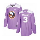 Adidas New York Islanders #3 Adam Pelech Authentic Purple Fights Cancer Practice NHL Jersey