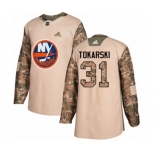 Adidas New York Islanders #31 Dustin Tokarski Authentic Camo Veterans Day Practice NHL Jersey