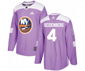 Adidas New York Islanders #4 Dennis Seidenberg Authentic Purple Fights Cancer Practice NHL Jersey