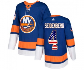 Adidas New York Islanders #4 Dennis Seidenberg Authentic Royal Blue USA Flag Fashion NHL Jersey