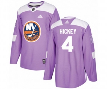 Adidas New York Islanders #4 Thomas Hickey Authentic Purple Fights Cancer Practice NHL Jersey