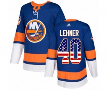 Adidas New York Islanders #40 Robin Lehner Authentic Royal Blue USA Flag Fashion NHL Jersey