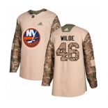 Adidas New York Islanders #46 Bode Wilde Authentic Camo Veterans Day Practice NHL Jersey