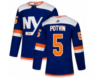 Adidas New York Islanders #5 Denis Potvin Authentic Blue Alternate NHL Jersey