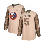 Adidas New York Islanders #5 Denis Potvin Authentic Camo Veterans Day Practice NHL Jersey