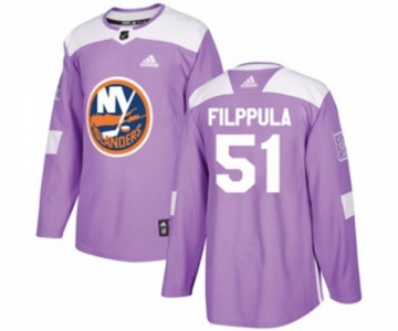 Adidas New York Islanders #51 Valtteri Filppula Authentic Purple Fights Cancer Practice NHL Jersey