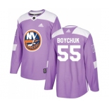 Adidas New York Islanders #55 Johnny Boychuk Authentic Purple Fights Cancer Practice NHL Jersey